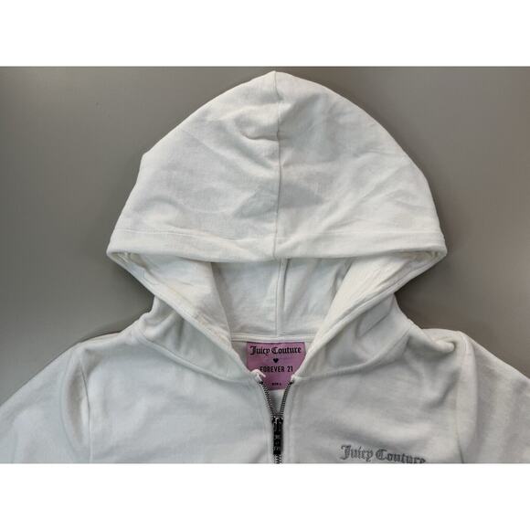 Juicy Couture Womens Zip Up Size L Forever 21 Velour Track Y2K Rhinestone Bling - Picture 12 of 15